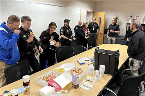  School Resource Officers Steven Herbel and Lyndi Burnley were honored on SRO Appreciation Day.